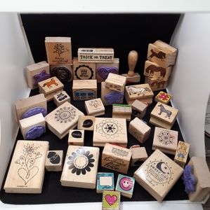 Lot Of Approx. 40 Wooden Crafting Stamps.